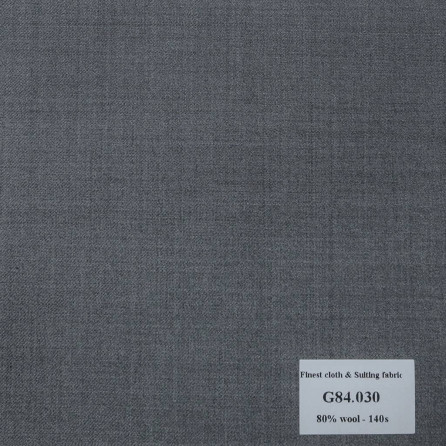 G84.030 Kevinlli V7 - Vải Suit 80% Wool - Xám Trơn